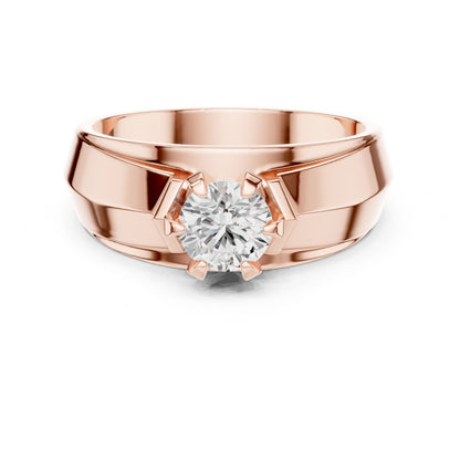 Men's Round Lab Grown Diamond Cathedral Ring