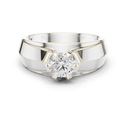 Men's Round Lab Grown Diamond Cathedral Ring
