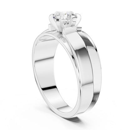 Men's Round Lab Grown Diamond Cathedral Ring