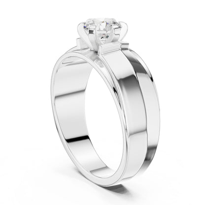 Men's Round Lab Grown Diamond Cathedral Ring