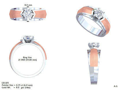 Men's Round Lab Grown Diamond Cathedral Ring