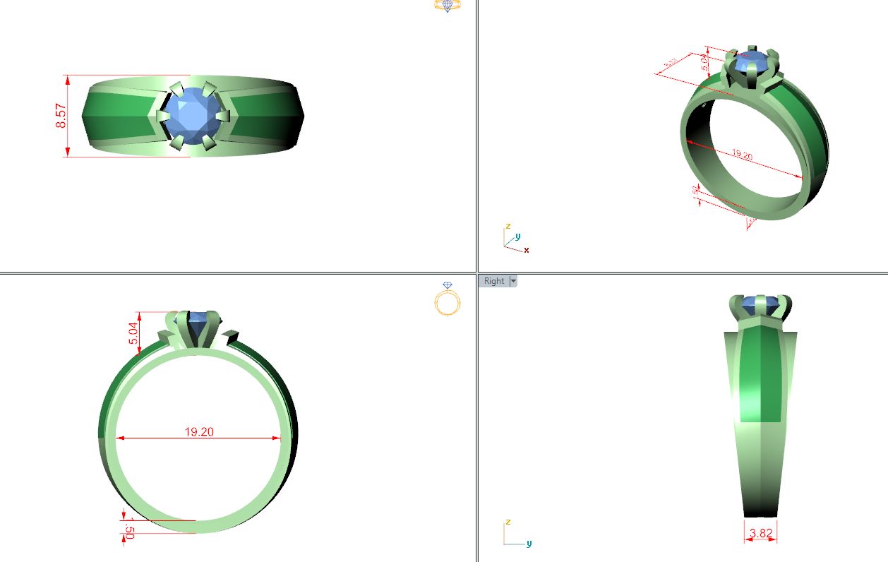 Men's Round Lab Grown Diamond Cathedral Ring