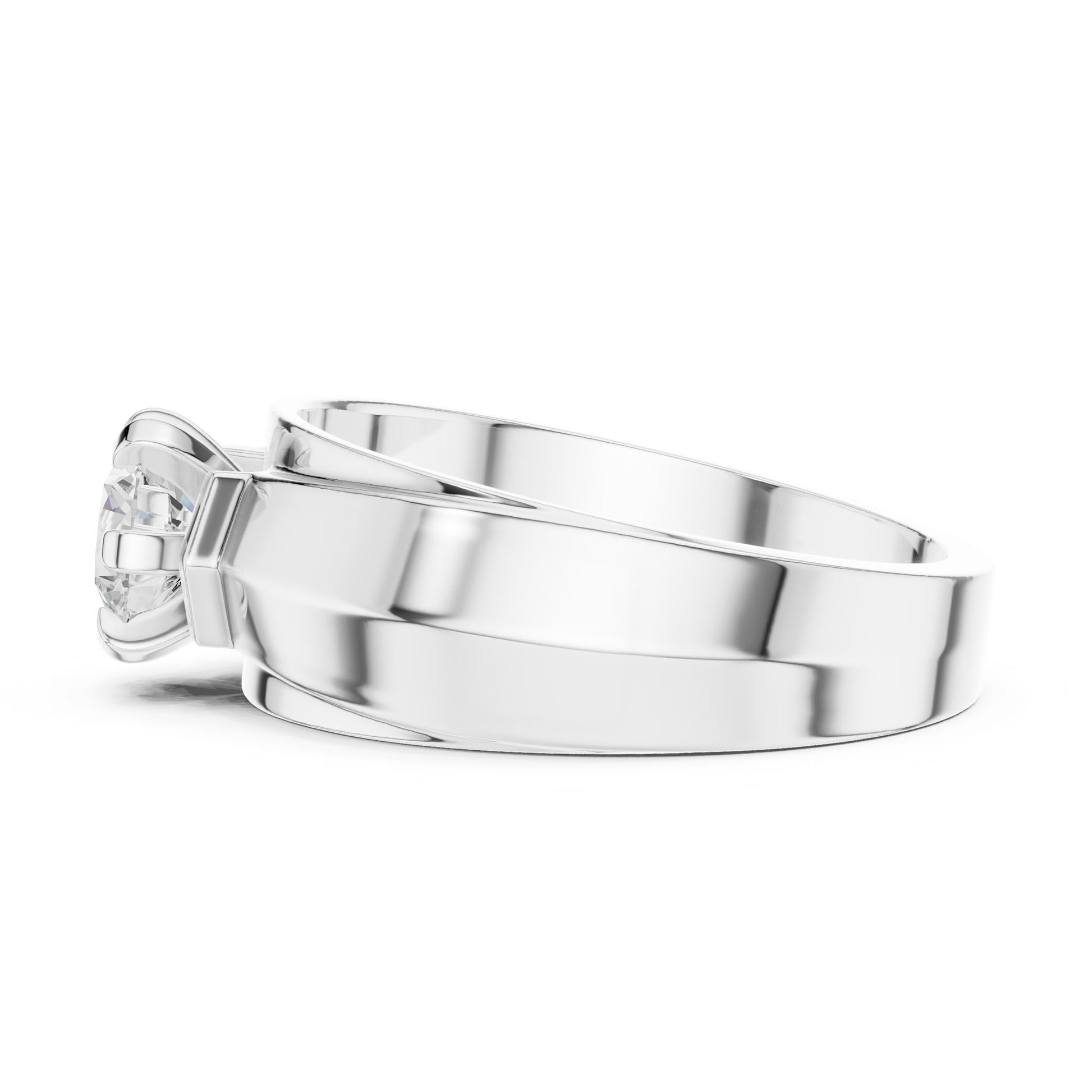 Men's Round Lab Grown Diamond Cathedral Ring