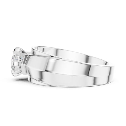 Men's Round Lab Grown Diamond Cathedral Ring