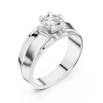 Men's Round Lab Grown Diamond Cathedral Ring