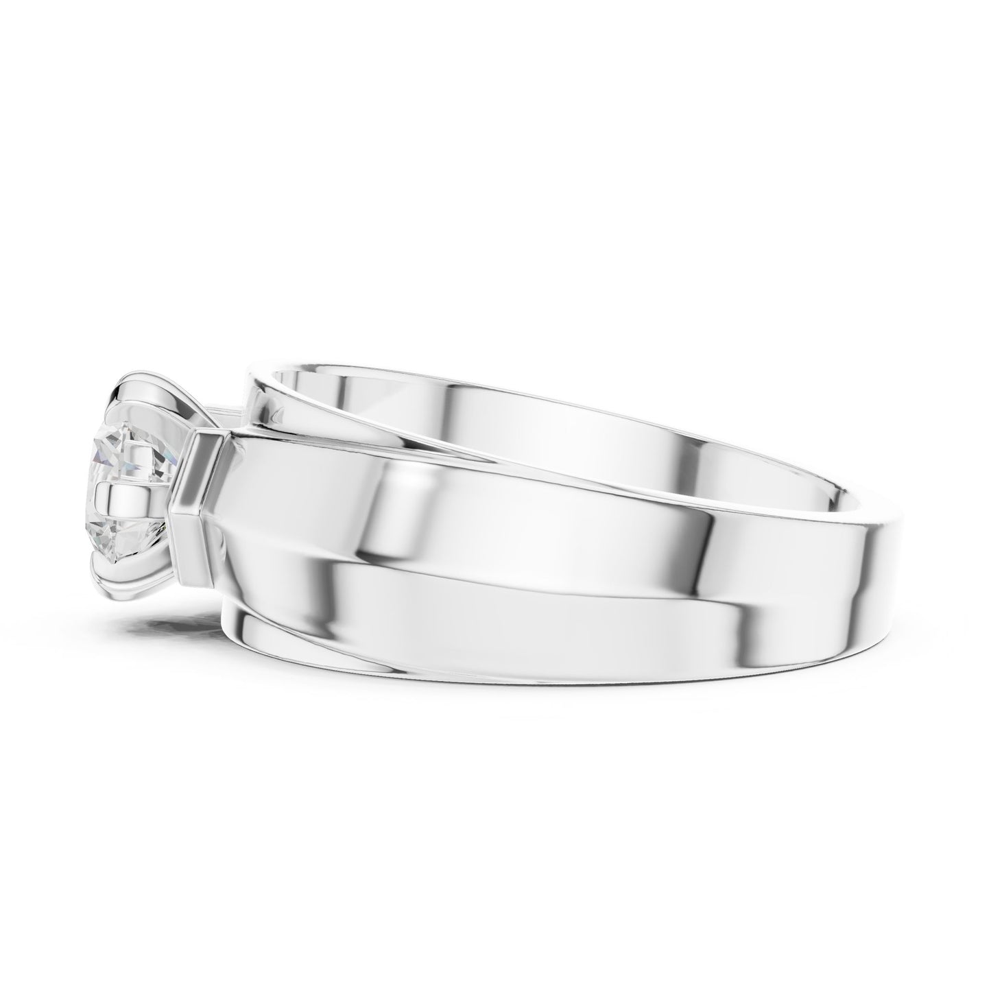 Men's Round Lab Grown Diamond Cathedral Ring