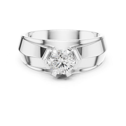 Men's Round Lab Grown Diamond Cathedral Ring
