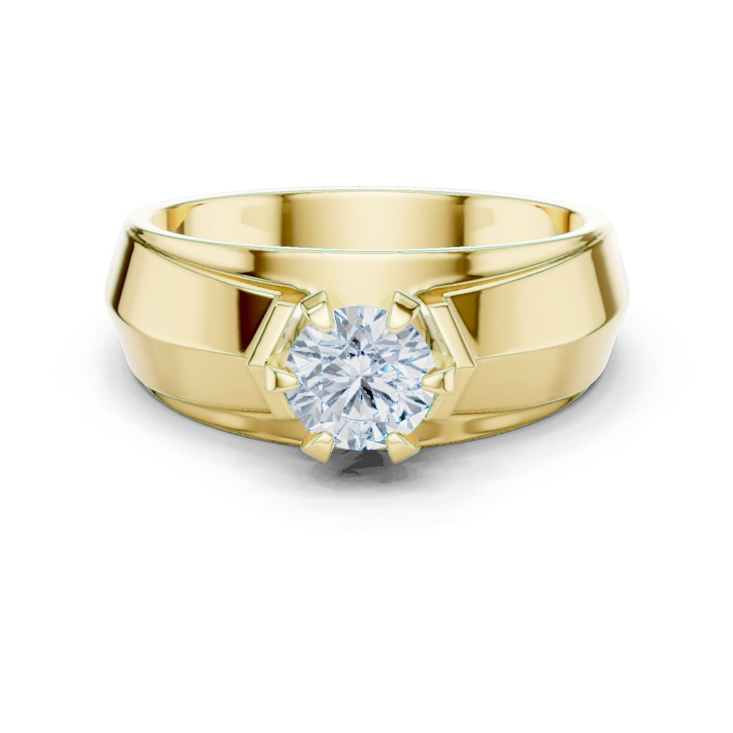 Men's Round Lab Grown Diamond Cathedral Ring