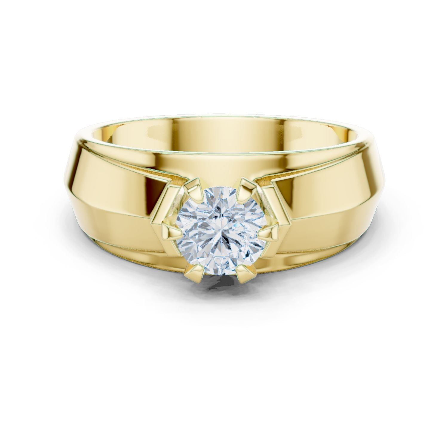 Men's Round Lab Grown Diamond Cathedral Ring