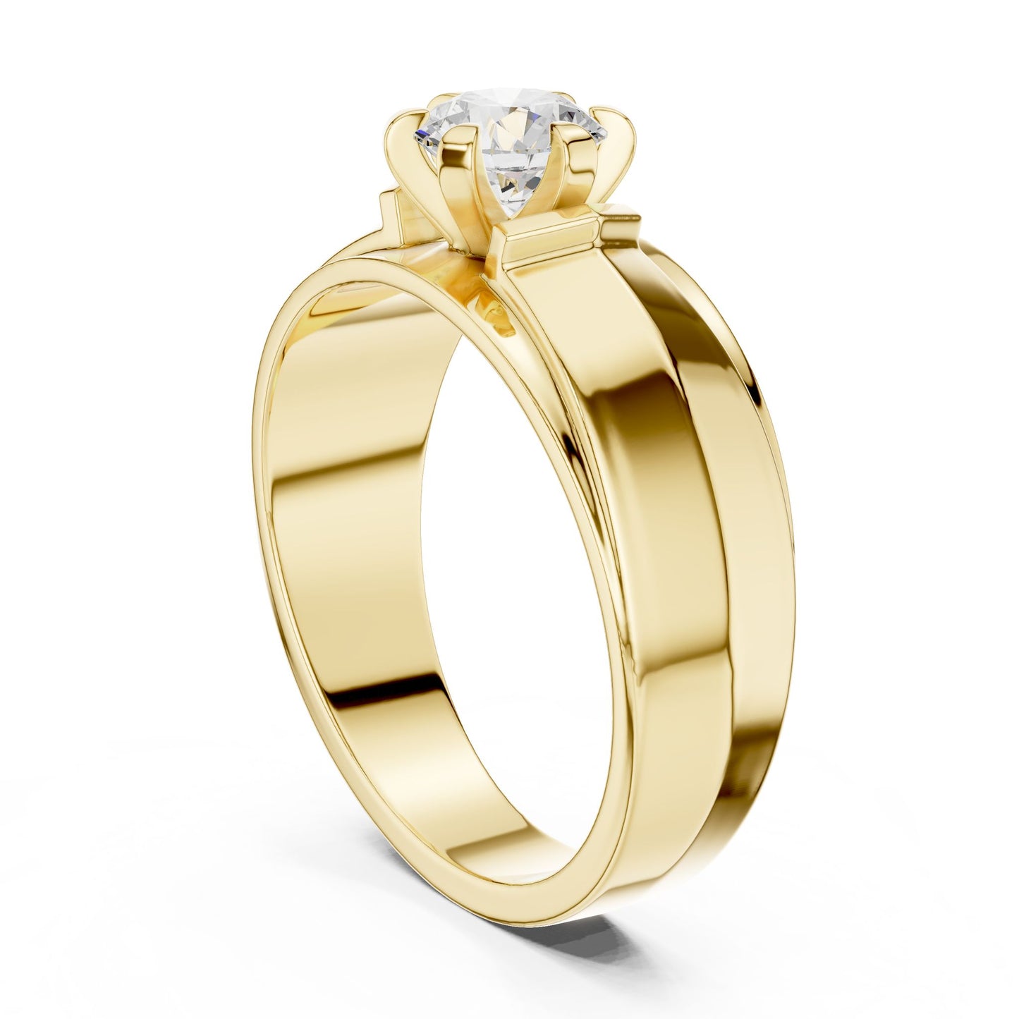 Men's Round Lab Grown Diamond Cathedral Ring