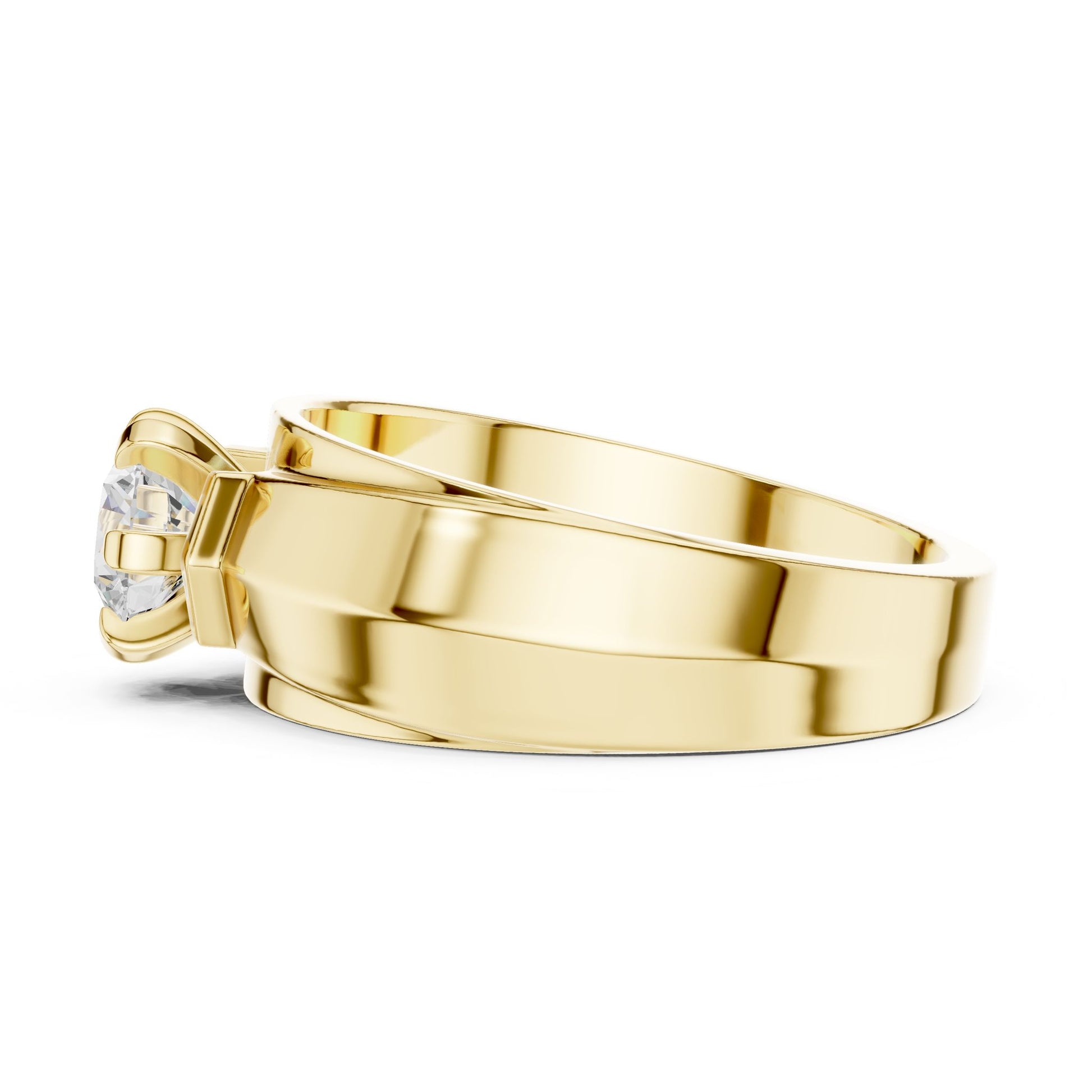 Men's Round Lab Grown Diamond Cathedral Ring