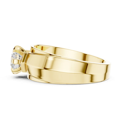 Men's Round Lab Grown Diamond Cathedral Ring