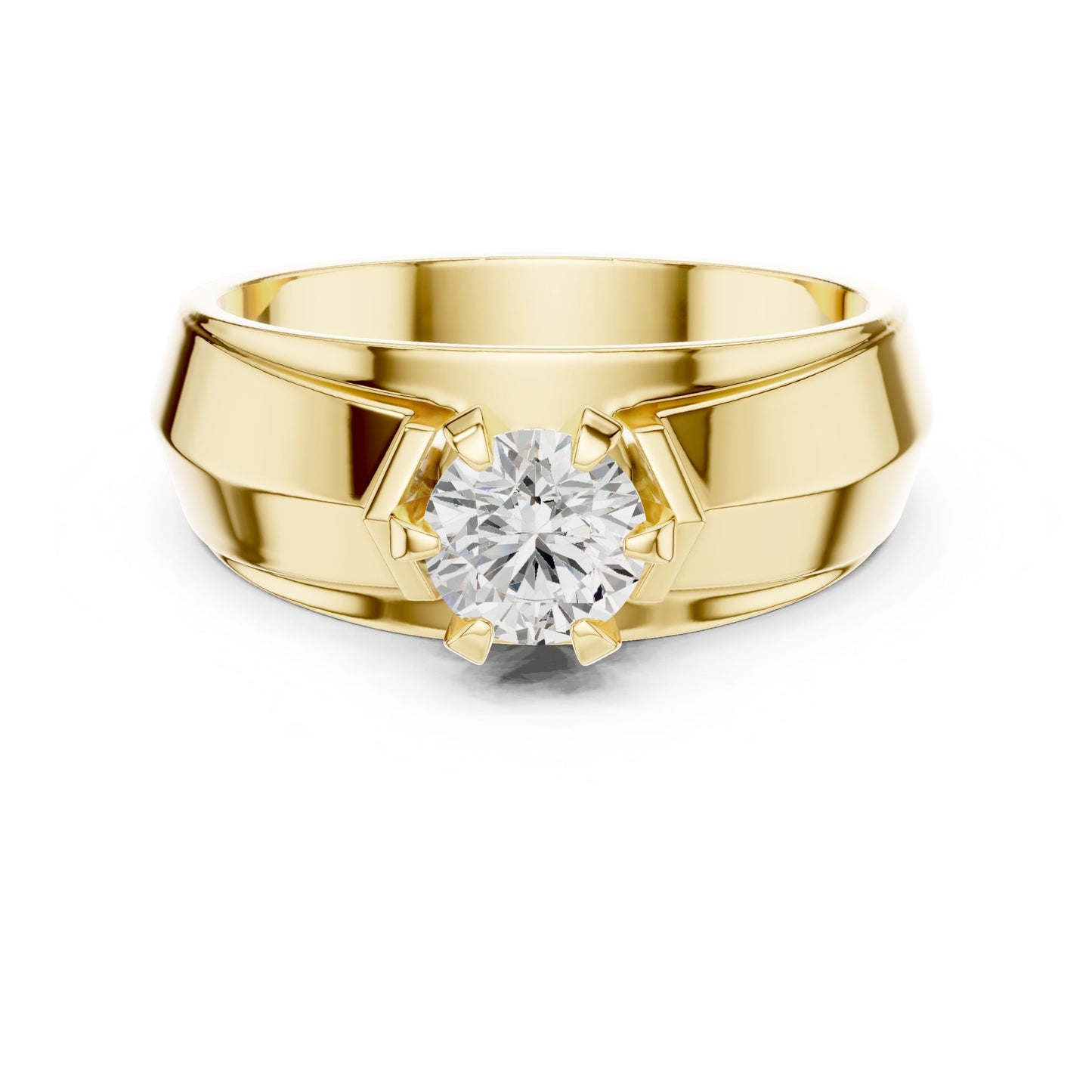 Men's Round Lab Grown Diamond Cathedral Ring