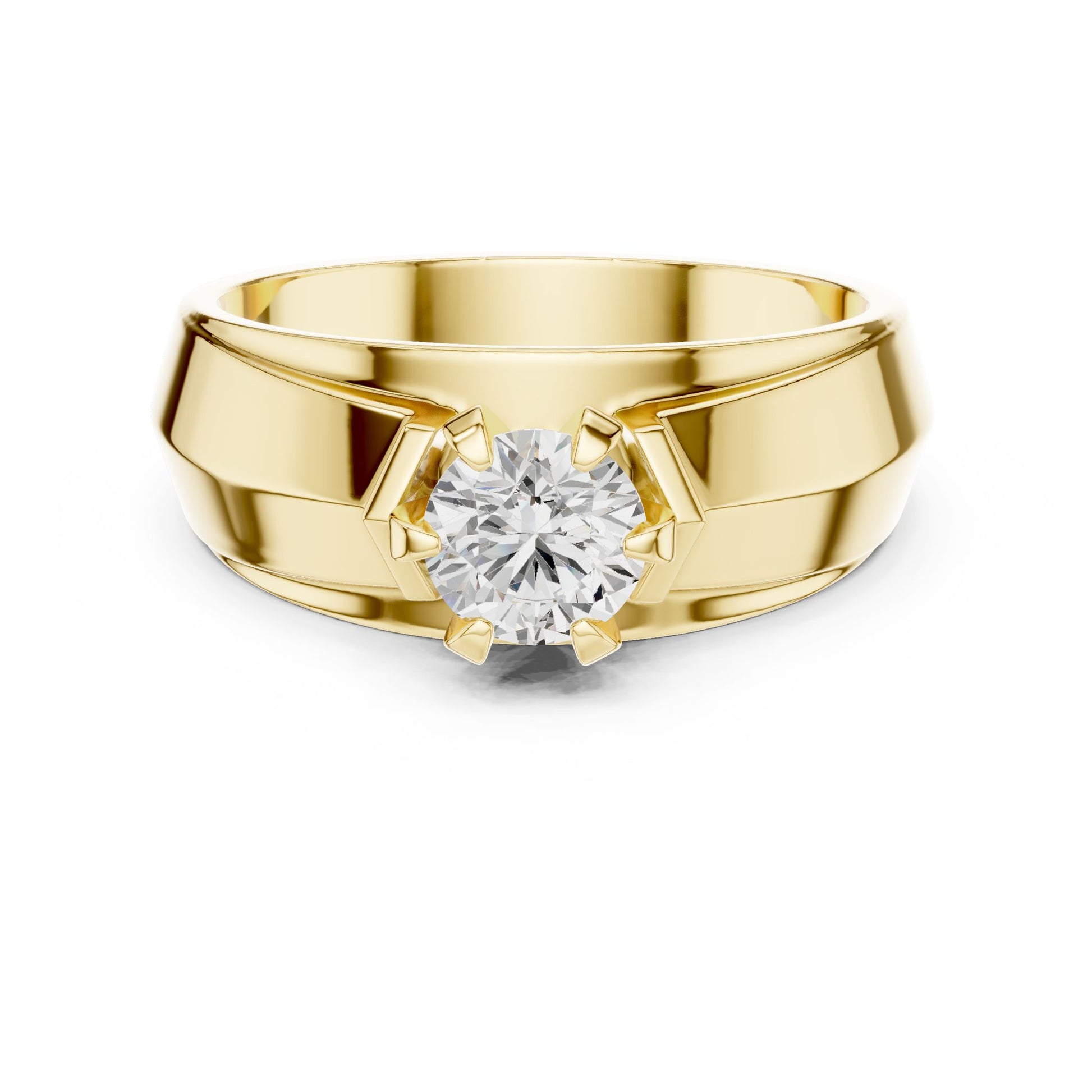 Men's Round Lab Grown Diamond Cathedral Ring