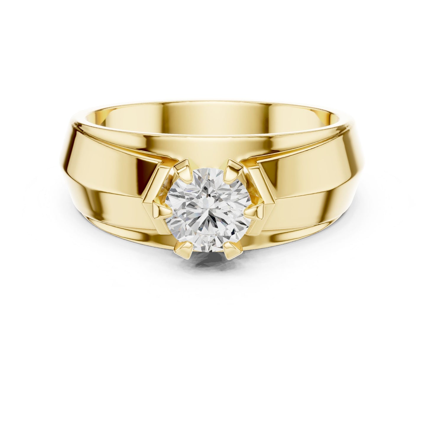 Men's Round Lab Grown Diamond Cathedral Ring
