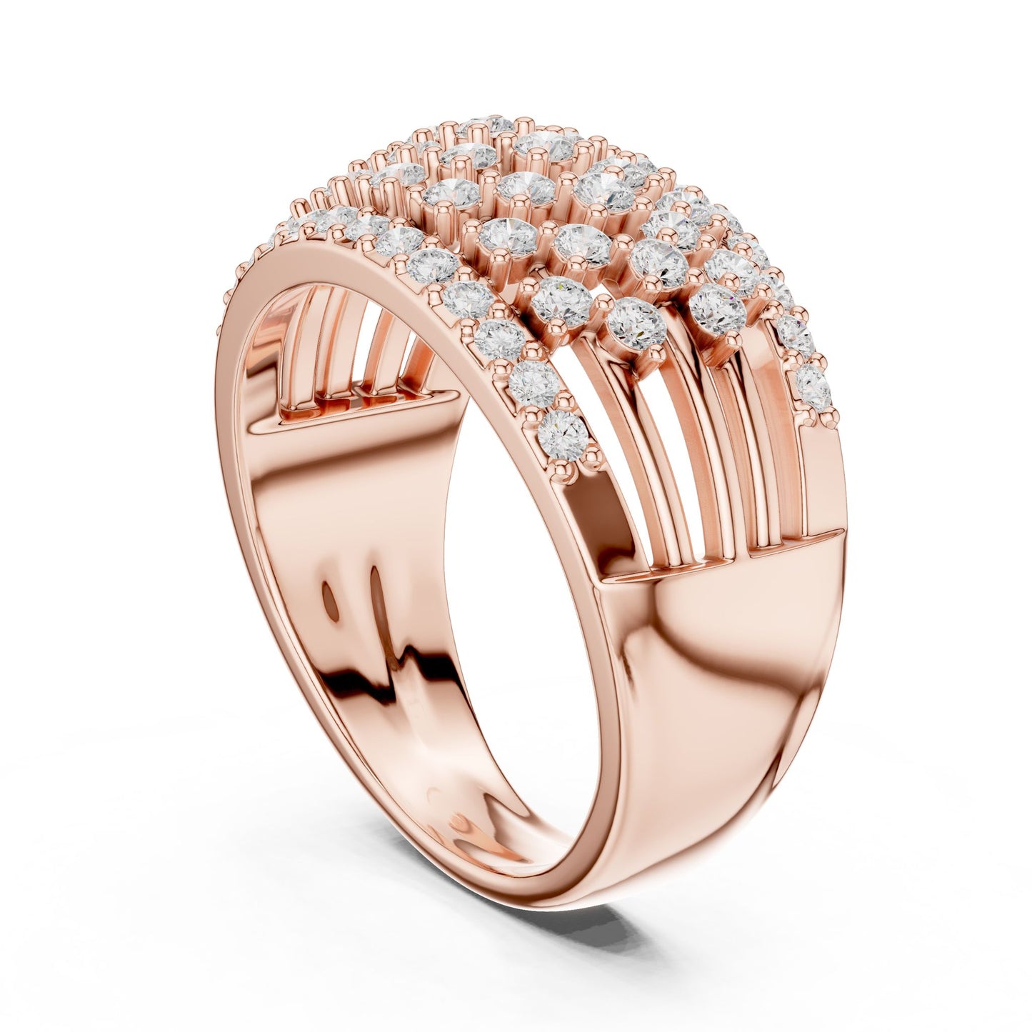 Round Lab Grown Diamond Cluster Engagement Ring