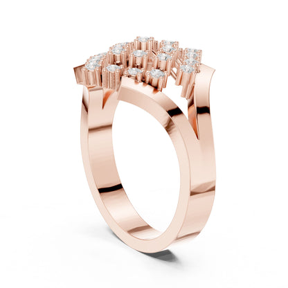 Round Lab Grown Diamond Cluster Engagement Ring