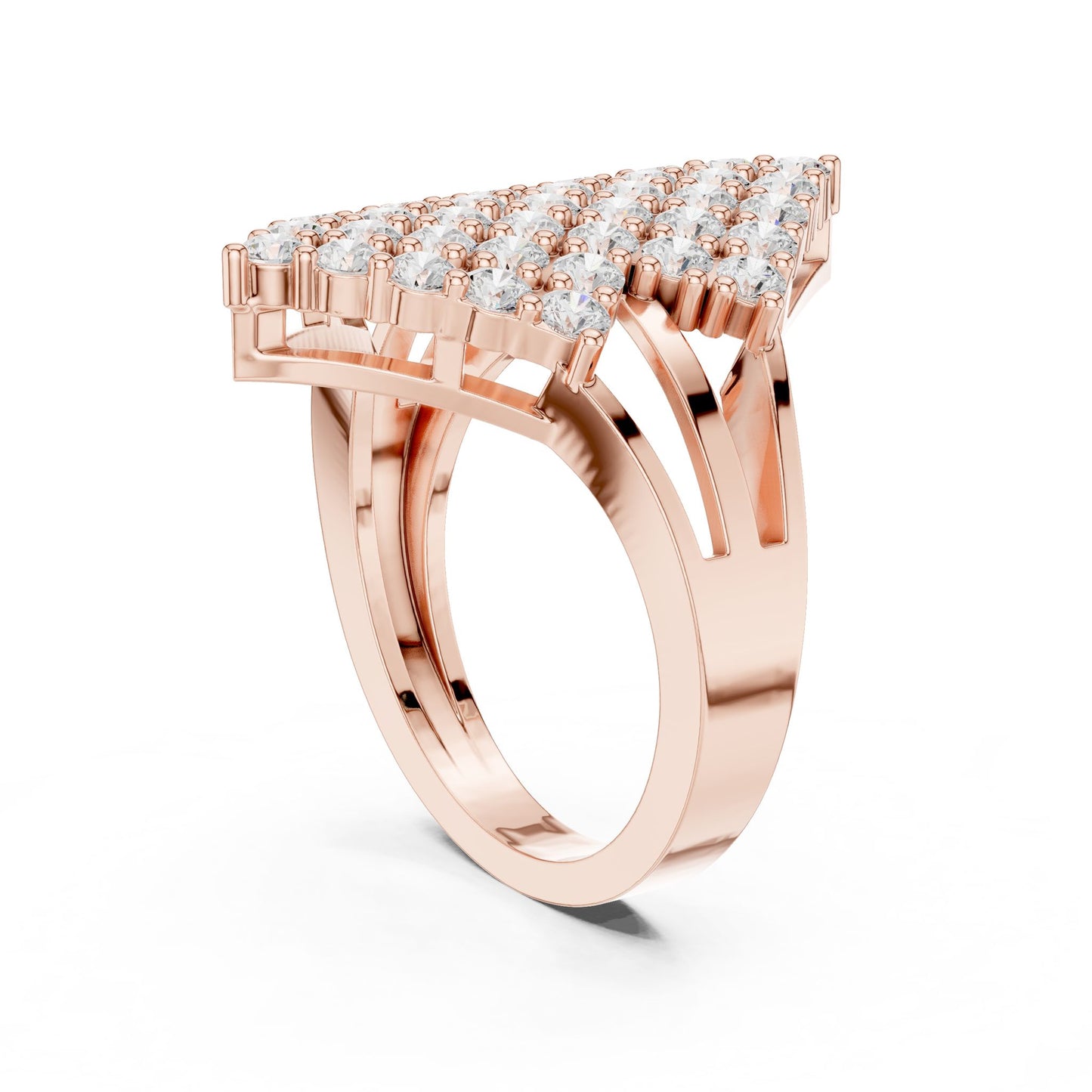 Round Lab Grown Diamond Cluster Engagement Ring