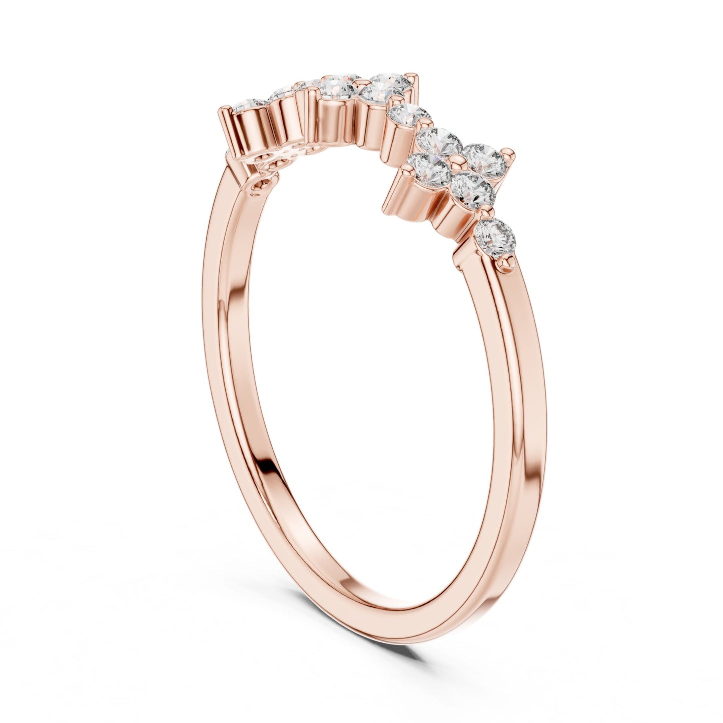 Round Lab Grown Diamond Cluster Engagement Ring