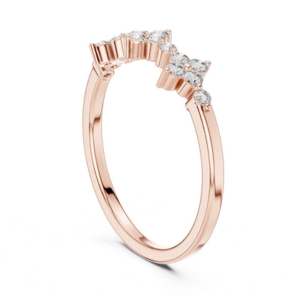 Round Lab Grown Diamond Cluster Engagement Ring