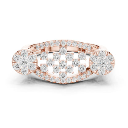 Round Lab Grown Diamond Cluster Engagement Ring