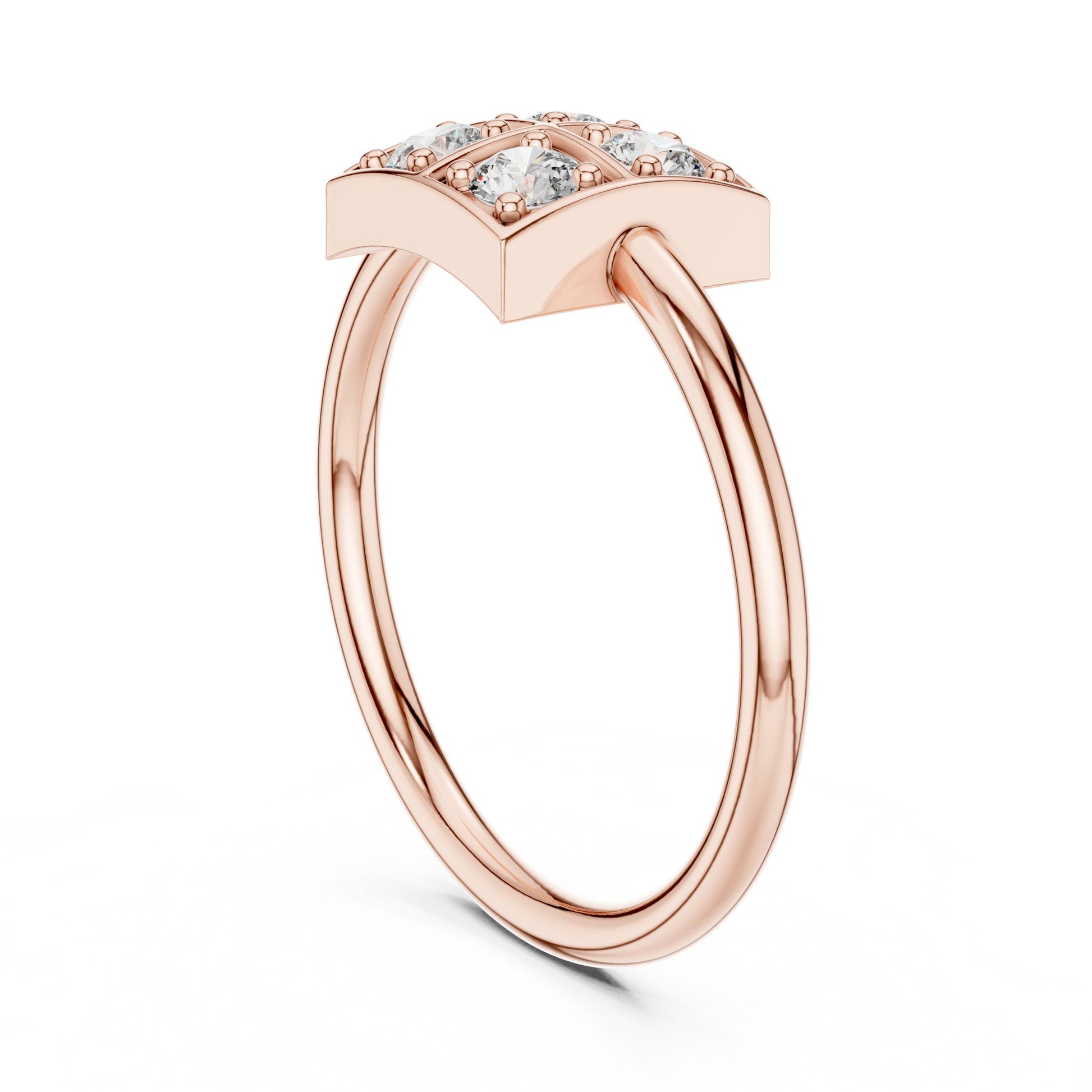 Round Lab Grown Diamond Cluster Engagement Ring