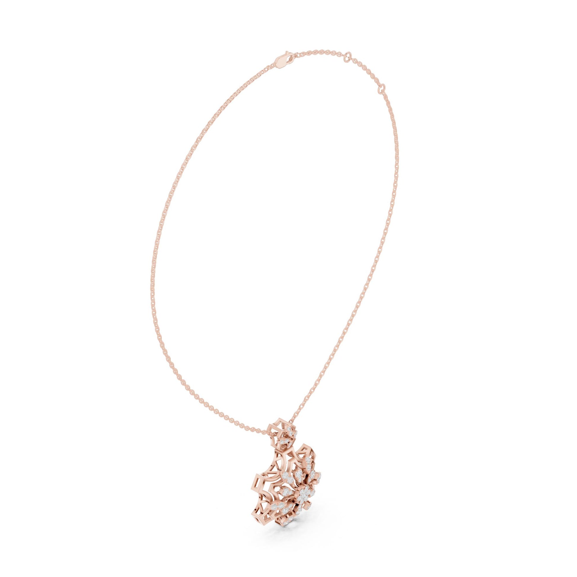 Round Lab Grown Diamond Cluster Pendant