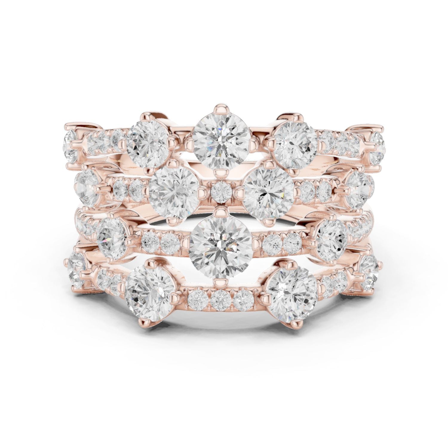Round Lab Grown Diamond Cluster Engagement Ring