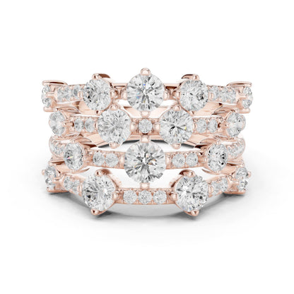 Round Lab Grown Diamond Cluster Engagement Ring