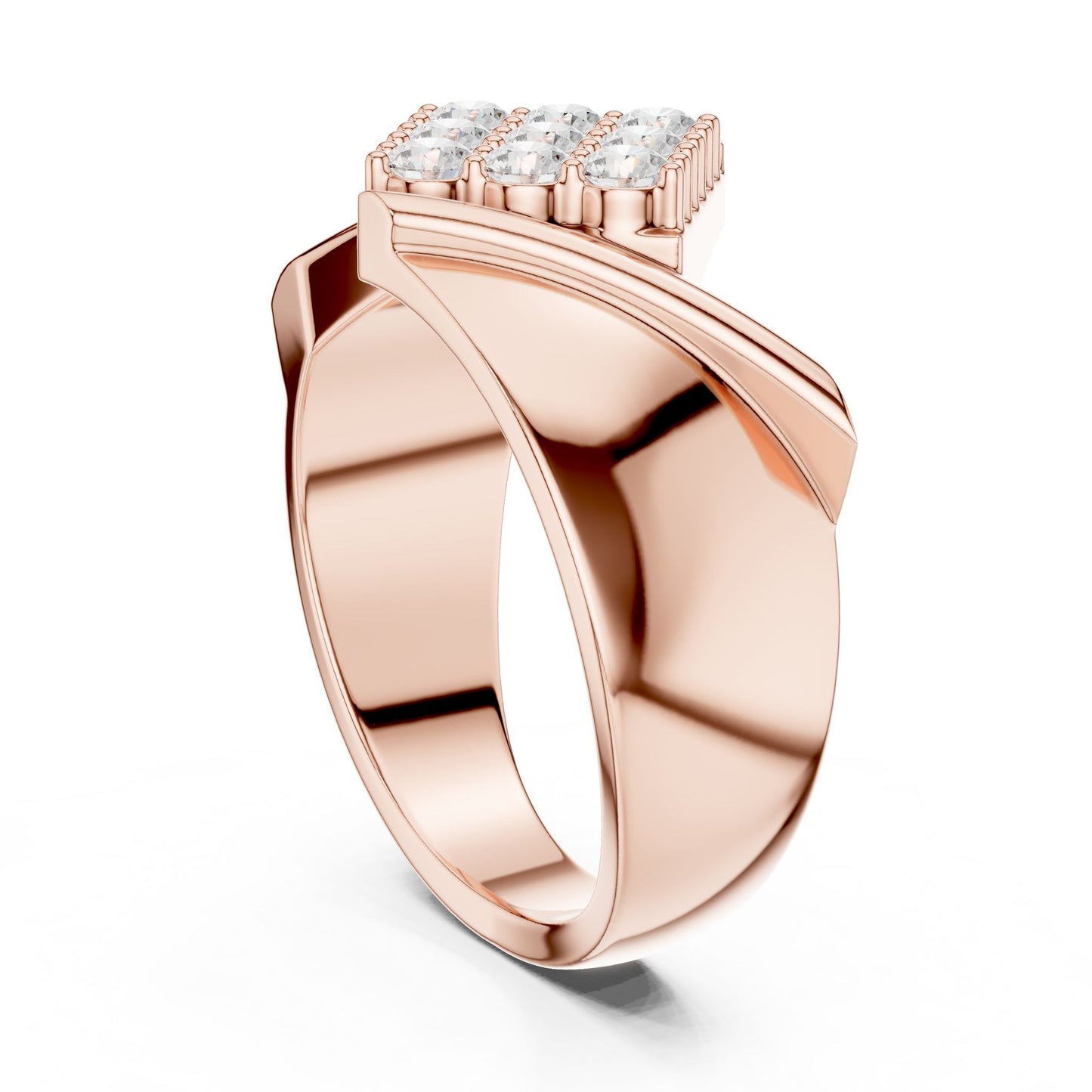 Men's Round Lab Grown Diamond Cluster Ring