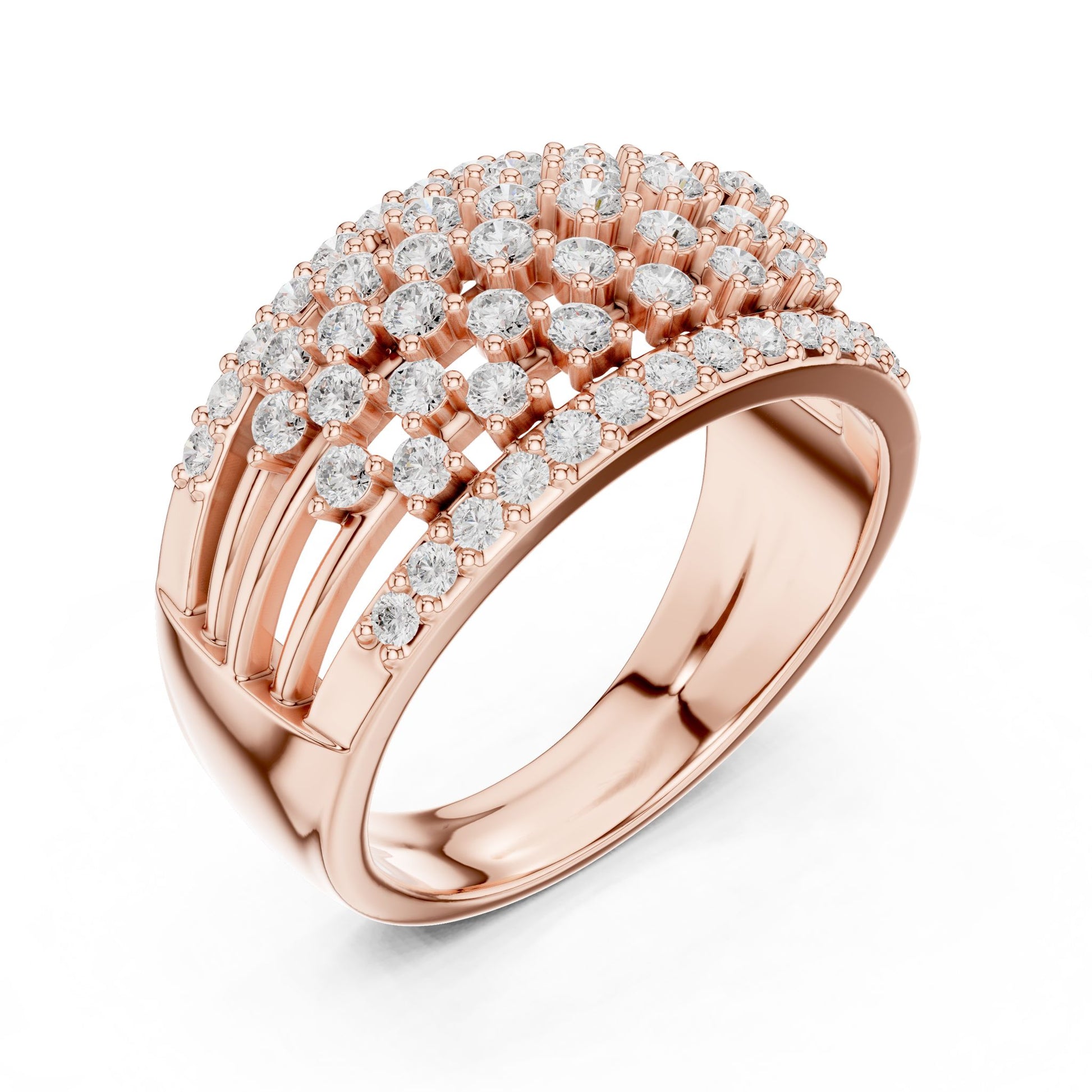 Round Lab Grown Diamond Cluster Engagement Ring