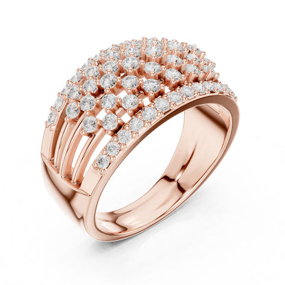 Round Lab Grown Diamond Cluster Engagement Ring