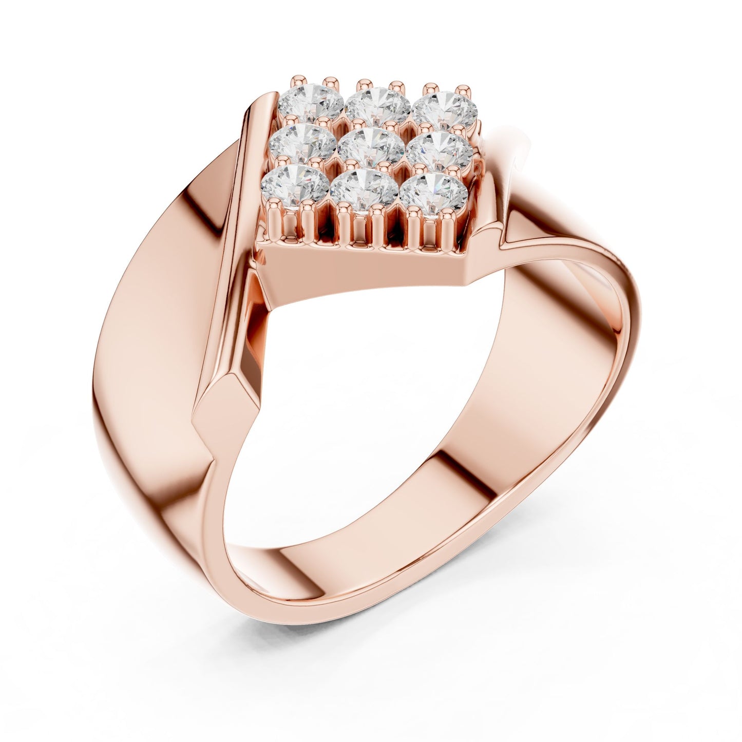 Men's Round Lab Grown Diamond Cluster Ring