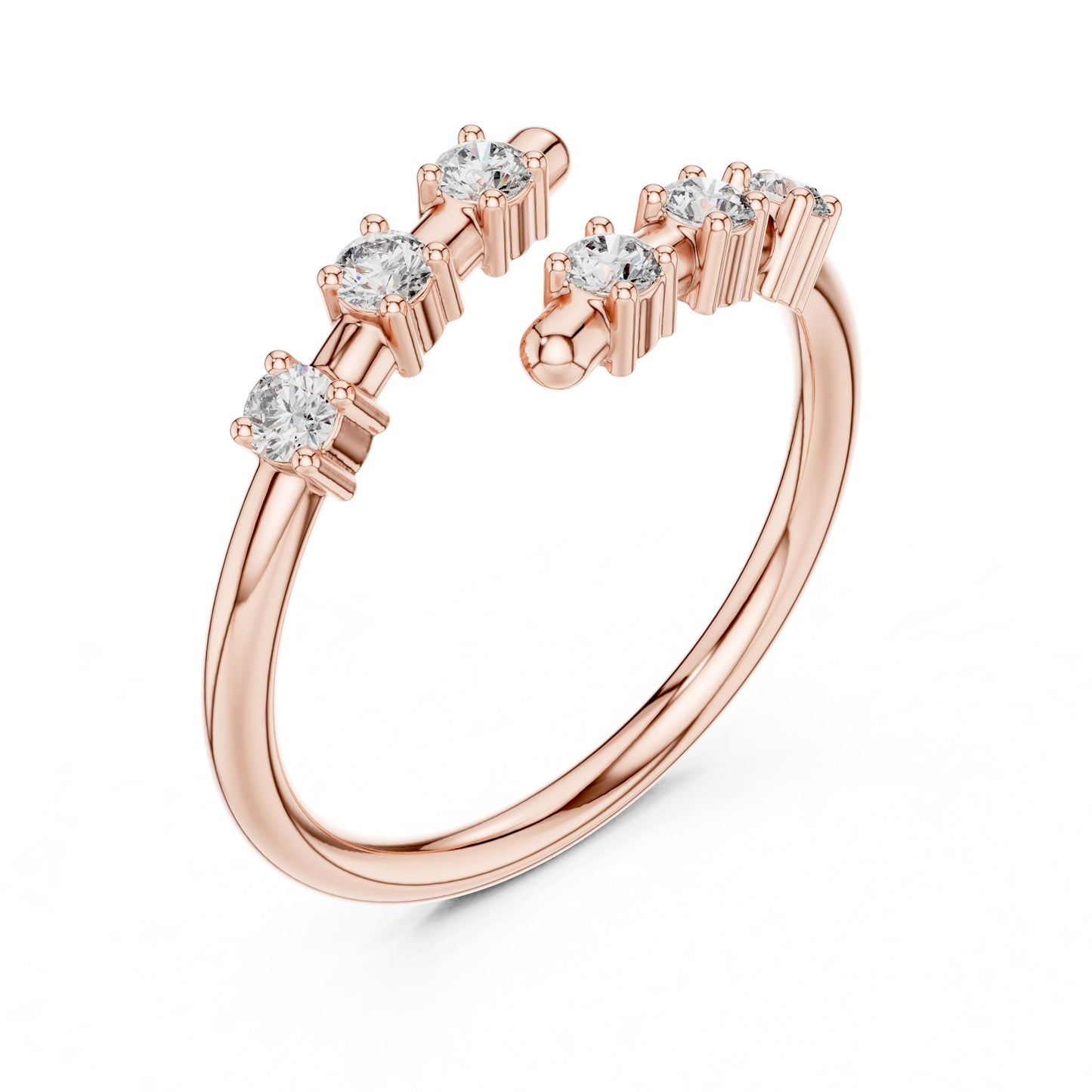 Round Lab Grown Diamond Cluster Engagement Ring