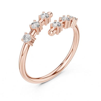 Round Lab Grown Diamond Cluster Engagement Ring