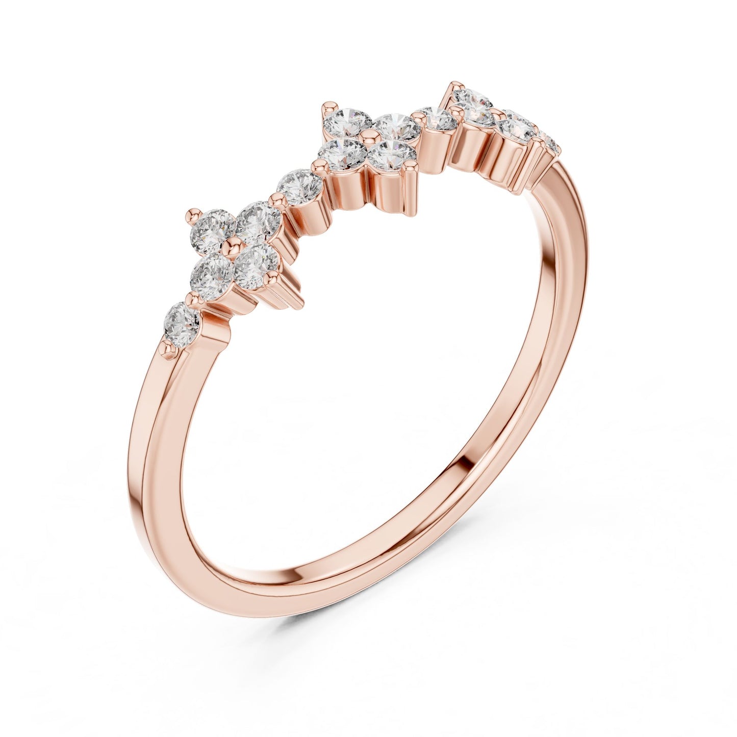 Round Lab Grown Diamond Cluster Engagement Ring