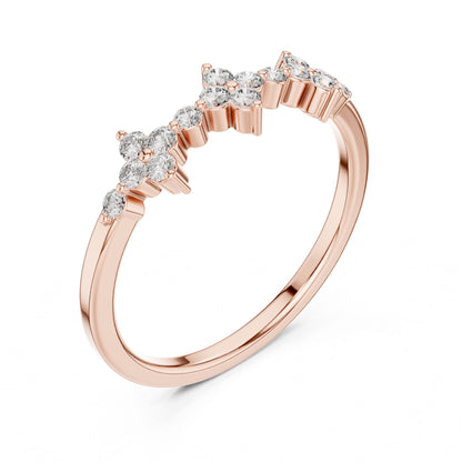 Round Lab Grown Diamond Cluster Engagement Ring