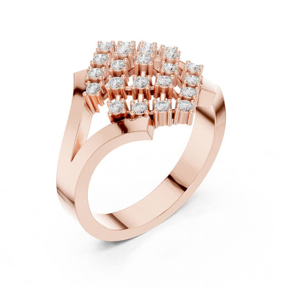 Round Lab Grown Diamond Cluster Engagement Ring