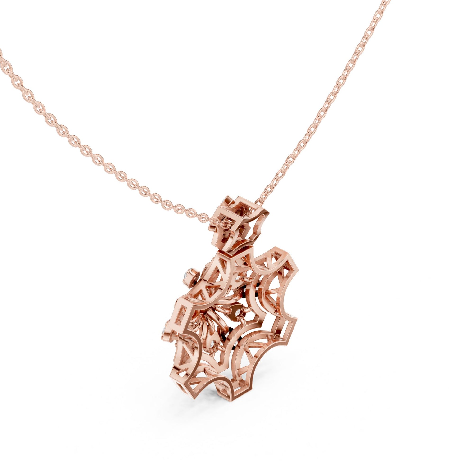 Round Lab Grown Diamond Cluster Pendant