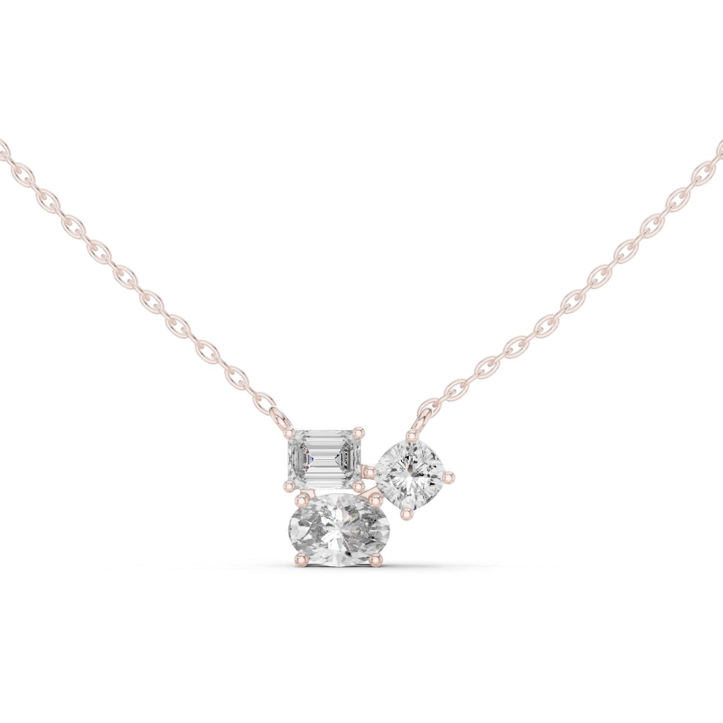 Round Lab Grown Diamond Cluster Pendant