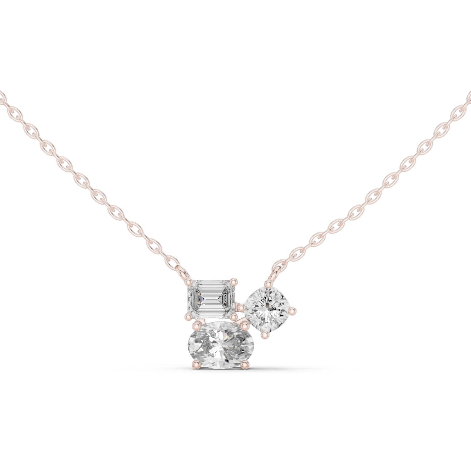 Round Lab Grown Diamond Cluster Pendant