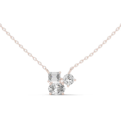 Round Lab Grown Diamond Cluster Pendant