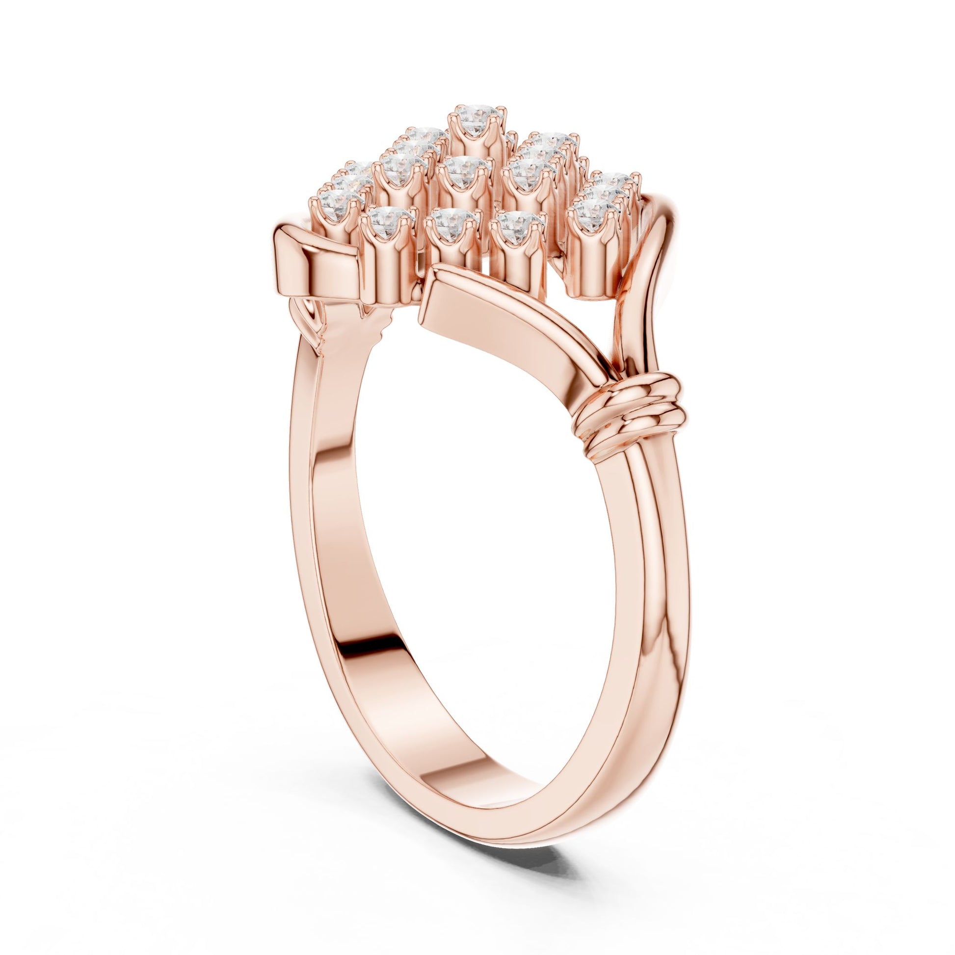 Round Lab Grown Diamond Cluster Engagement Ring