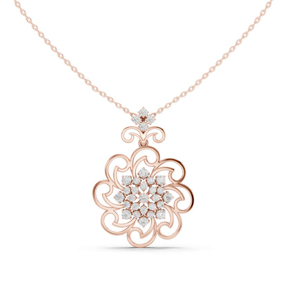 Round Lab Grown Diamond Cluster Pendant