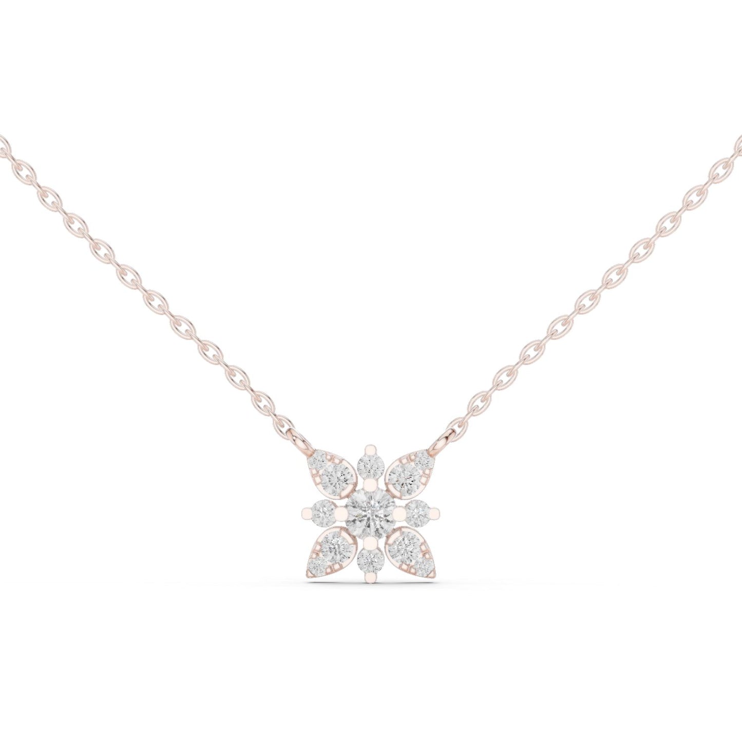 Round Lab Grown Diamond Cluster Pendant