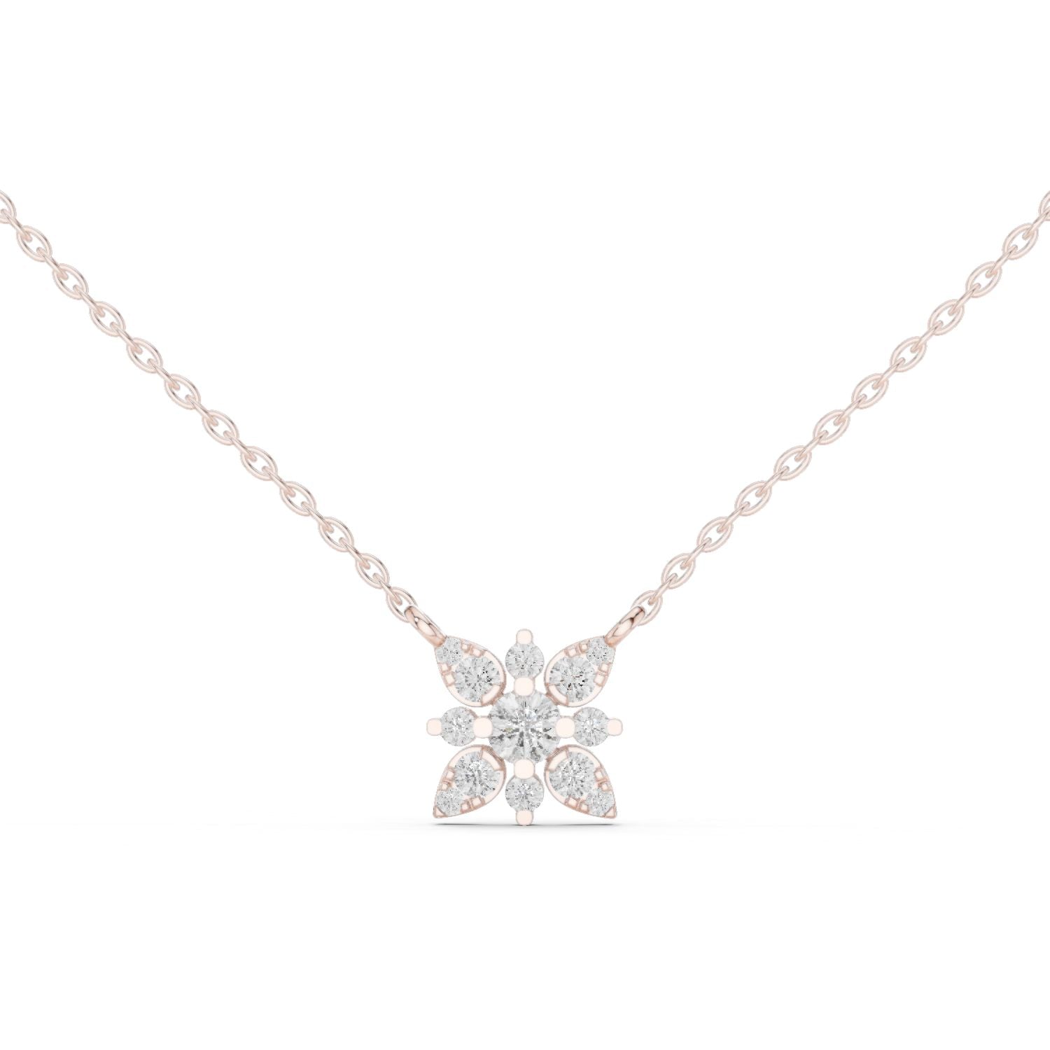 Round Lab Grown Diamond Cluster Pendant