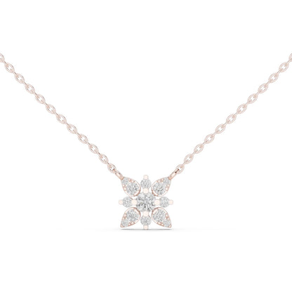 Round Lab Grown Diamond Cluster Pendant