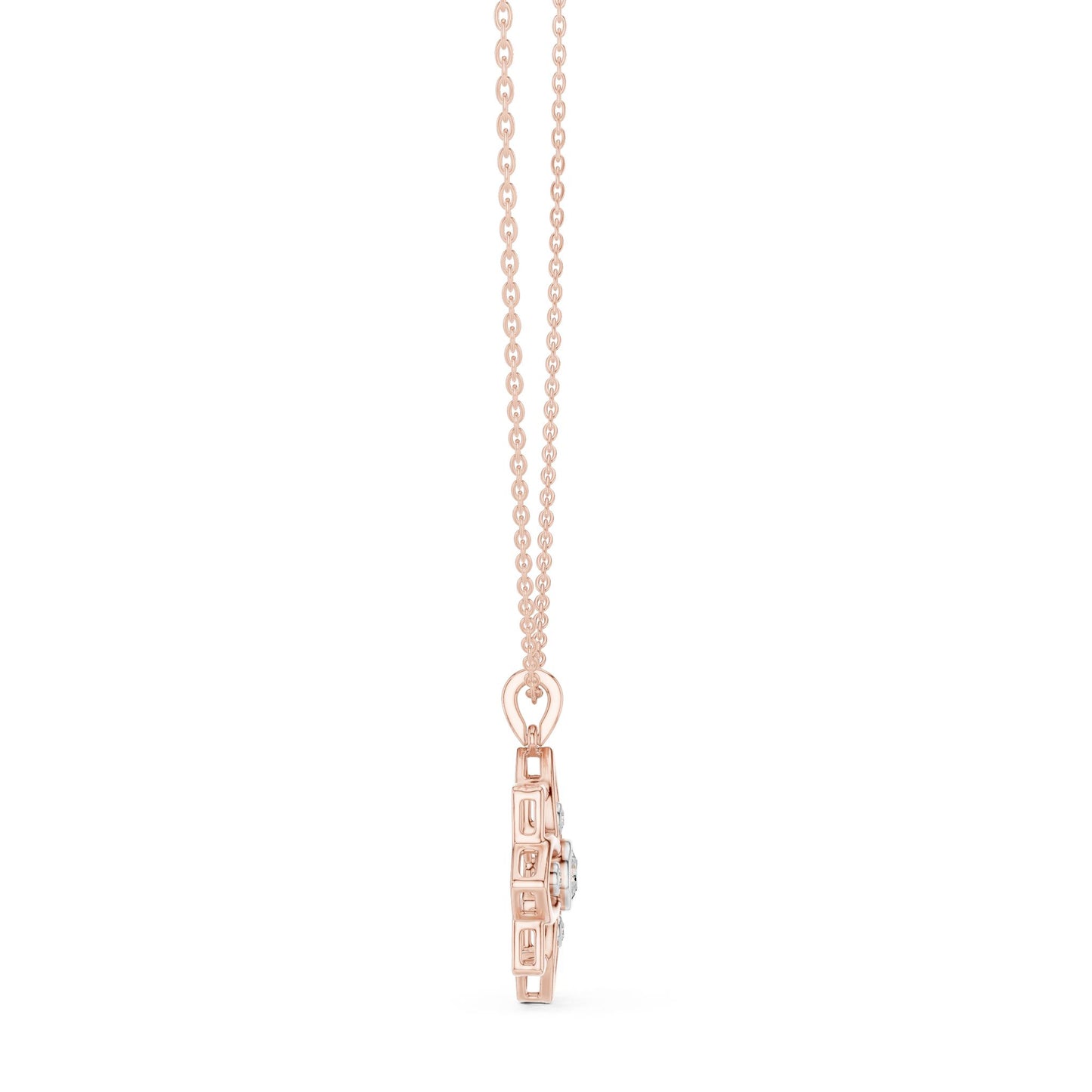 Round Lab Grown Diamond Cluster Pendant
