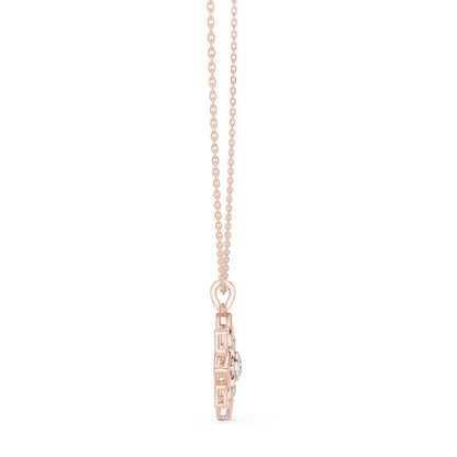 Round Lab Grown Diamond Cluster Pendant