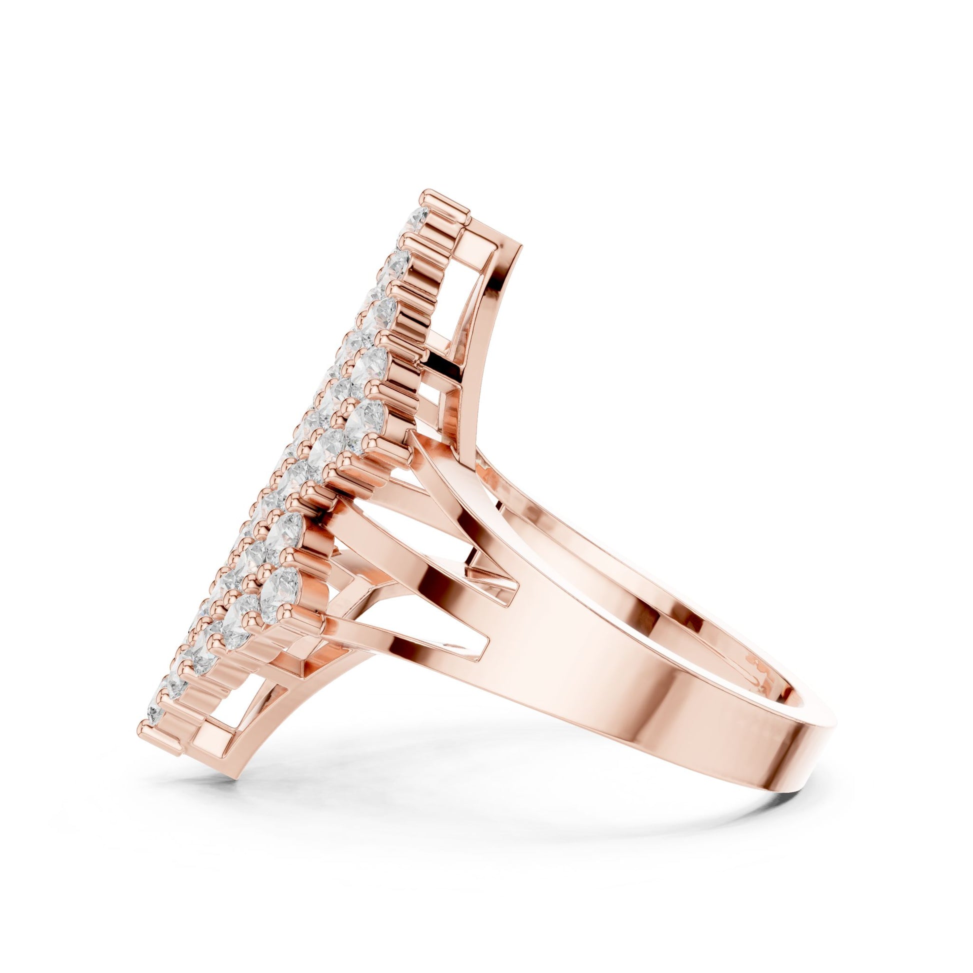 Round Lab Grown Diamond Cluster Engagement Ring